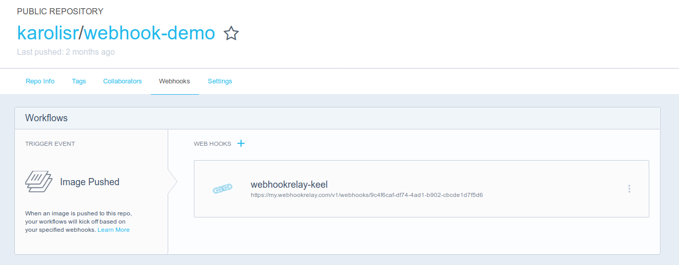 Dockerhub webhooks configuration