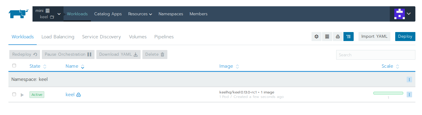 Rancher Keel created