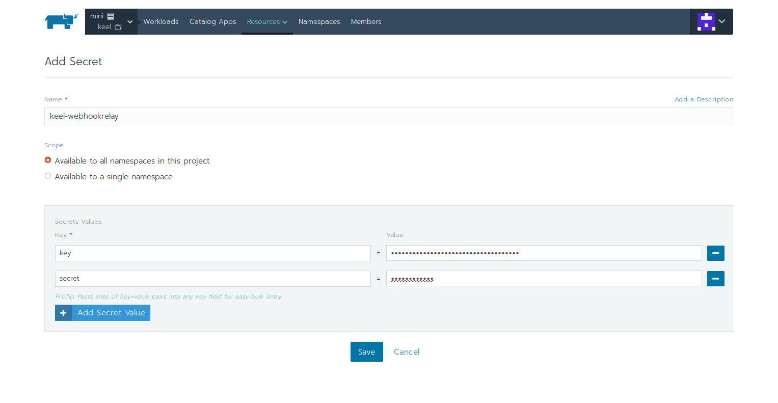 Rancher secret create