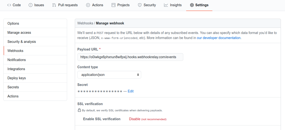 Webhook Configuration